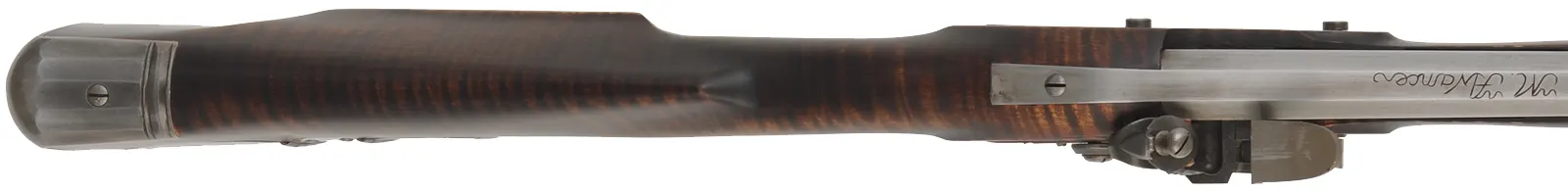 Virginia Longrifle,
.45 caliber, 38" swamped octagon Colerain barrel,
Siler flintlock, curly maple, iron trim, 
new, by Matt Avance