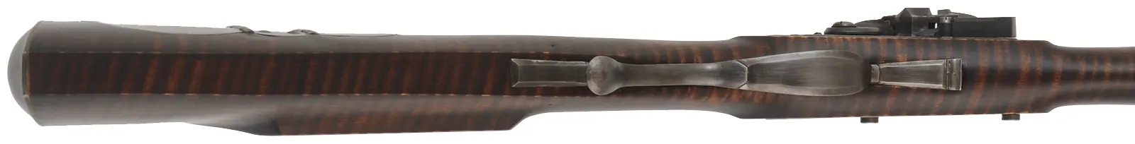 Virginia Longrifle,
.45 caliber, 38" swamped octagon Colerain barrel,
Siler flintlock, curly maple, iron trim, 
new, by Matt Avance