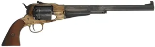 1858 Remington Bison Revolver,
.44 caliber, 12" barrel,
percussion, brass frame, target sights, 
used, from a kit by Euroarms