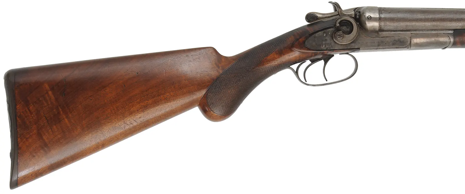 Model 1889 Breechloading Double Shotgun - Grade 3,
12 gauge, 32" Damascus barrels,
checkered walnut, horn buttplate,
antique, by Remington Arms Co.