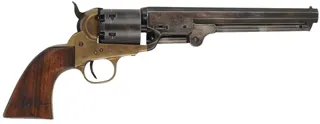 1851 Colt  Revolver,
.36 caliber, 7-1/2" barrel,
percussion, brass frame, spurious CSA markings,
used, made in Italy by DGG