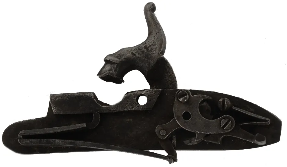 Antique Percussion Lock,
well used patina, marked Bird & Brothers