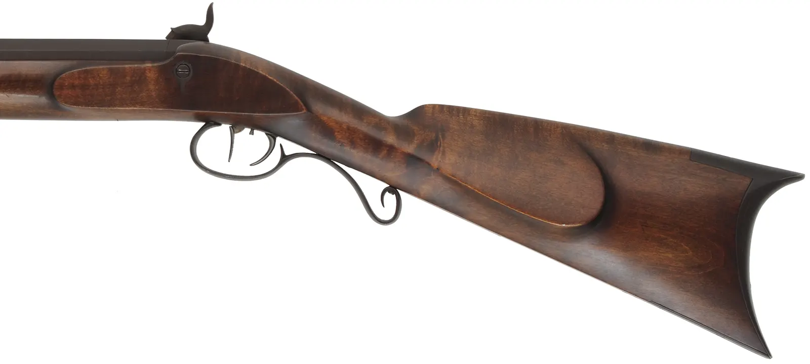 Hawken Halfstock Rifle,
.54 caliber, 33" GRRW barrel,
percussion, maple, iron trim, 
used, by Carl Walker