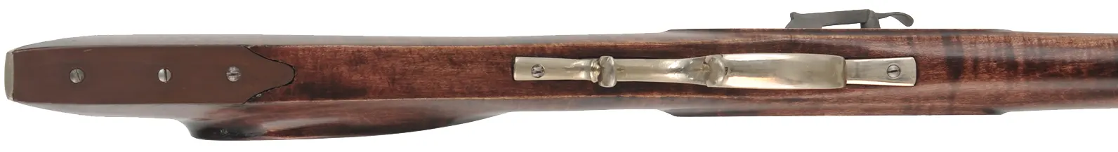 Halfstock Rifle,
.50 caliber, 30" barrel,
mule ear, maple, iron, nickel silver,
used, by P. Sheets  