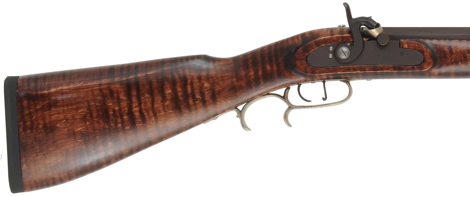 Halfstock Rifle,
.50 caliber, 32-1/2" Rice barrel,
Siler percussion, maple, nickel silver,
used, by P. Sheets  