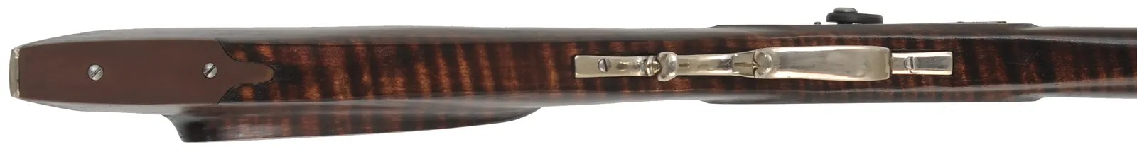 Halfstock Rifle,
.45 caliber, 33-1/2" Rice barrel,
Siler percussion, maple, iron, nickel silver,
used, by P. Sheets  