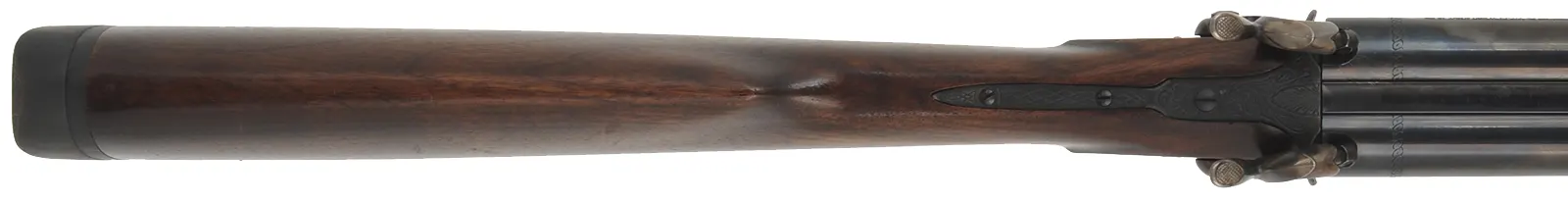 Double Shotgun,
12 gauge, 27" barrels,
percussion, walnut, blued,
recoil pad fitted, used, by Davide Pedersoli