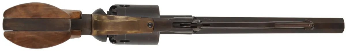 1858 Remington New Model Army Revolver,
.44 caliber, 8" barrel,
percussion, browned,
used, from a kit by Armi San Marco, for CVA