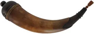 Powder Horn,
13-1/2", paneled tip,
tansel throat, domed base