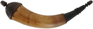 Powder Horn,
12-1/4", turned beehive base,
engrailed, paneled neck
