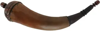 Powder Horn,
12", turned beehive base,
engrailed, paneled neck
