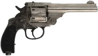 Foreign Copy of Smith & Wesson Third Model Double Action Revolver,
caliber .44 S&W Russian, 5" barrel,
nickel plated, hard rubber grips, 
made in Spain by Trocala Arazabal y Cia  