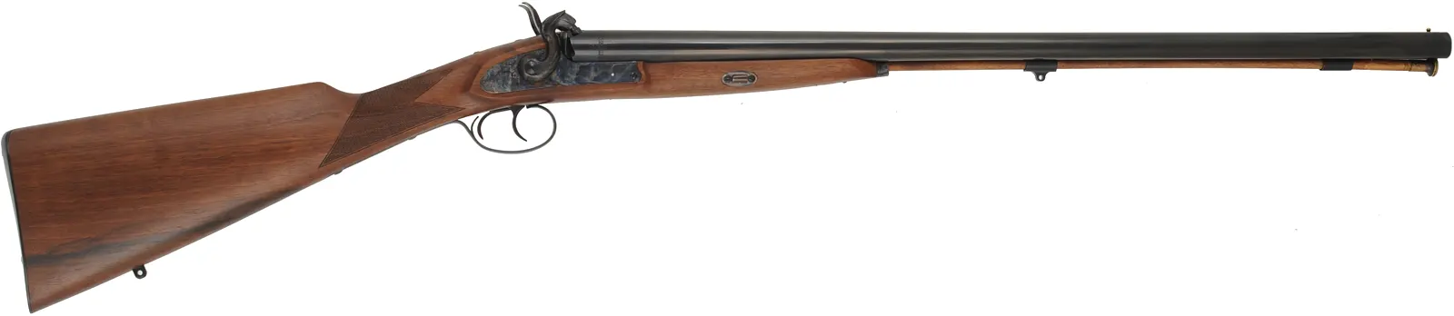 Double Shotgun,
12 gauge, 27" barrels,
percussion, walnut, iron,
used, by Davide Pedersoli