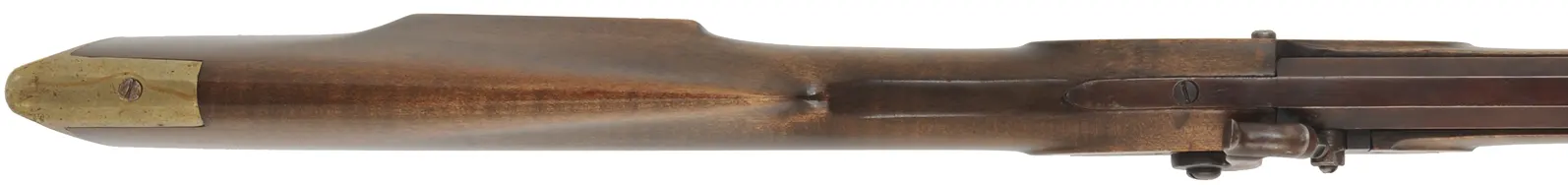 Half Stock Rifle,
.40 caliber, 28" Sharon barrel,
Schillinger percussion, maple, brass trim, 
used, by Ted Fellowes, Beaver Lodge
