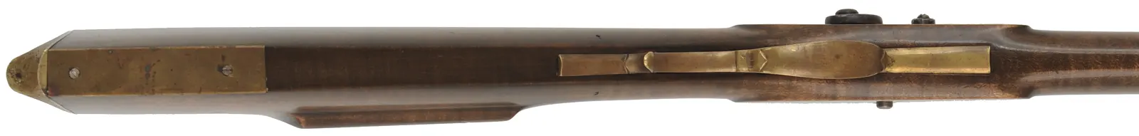 Half Stock Rifle,
.40 caliber, 28" Sharon barrel,
Schillinger percussion, maple, brass trim, 
used, by Ted Fellowes, Beaver Lodge