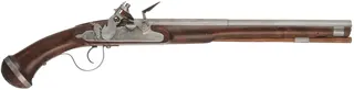 Doglock Flint Pistol,
.56 caliber smoothbore, 13-1/2" octagon-to-round barrel,
walnut, iron trim,
used, by L. Day and Sons