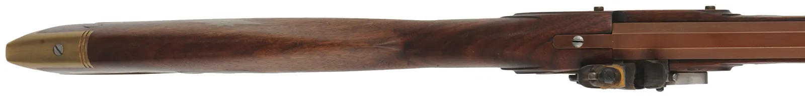 Pennsylvania Rifle,
.50 caliber, 41-1/2" barrel,
flintlock, walnut, brass trim, inlays,
used, from a kit, by Davide Pedersoli