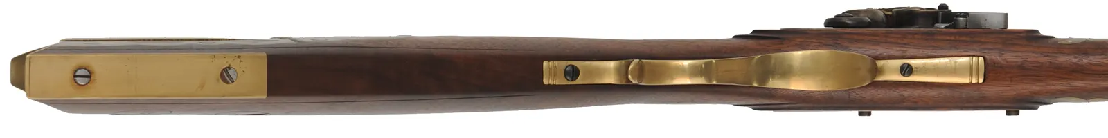 Pennsylvania Rifle,
.50 caliber, 41-1/2" barrel,
flintlock, walnut, brass trim, inlays,
used, from a kit, by Davide Pedersoli