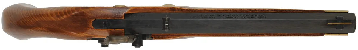 Kentucky Pistol,
.50 caliber, 10" barrel, 
Maslin percussion lock, beech, brass trim, 
used, assembled from a kit by CVA - Connecticut Valley Arms