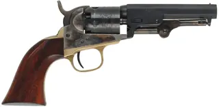 1849 Colt Pocket Model Revolver,
.31 caliber, 4" barrel,
percussion, steel frame, walnut,
used by A. Uberti