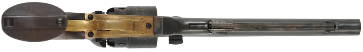 Colt 1860 Army Revolver,
.44 caliber, 8" barrel,
blued steel backstrap, brass triggerguard,  
cased with accessories,
by COLT - Second Generation
