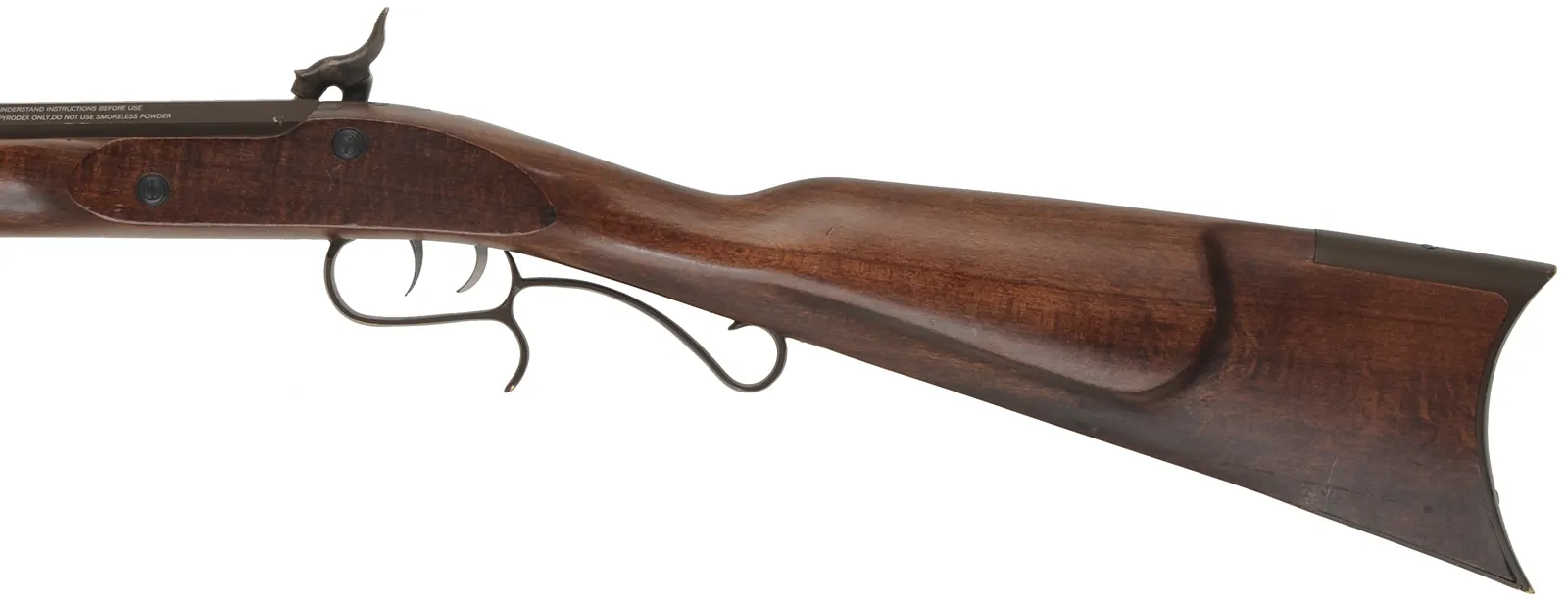 Traditions Mountain Rifle,
.50 caliber, 32" barrel,
percussion, beech, brass furniture with silver accents, 
used, by Traditions
