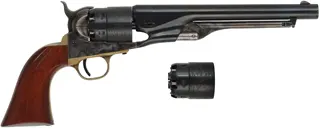 1860 Colt Army Revolver,
.44 caliber, 8" barrel, 
percussion, steel frame, walnut,
leather belt & holster, extra cylinder,
used, by A. Uberti & Co.