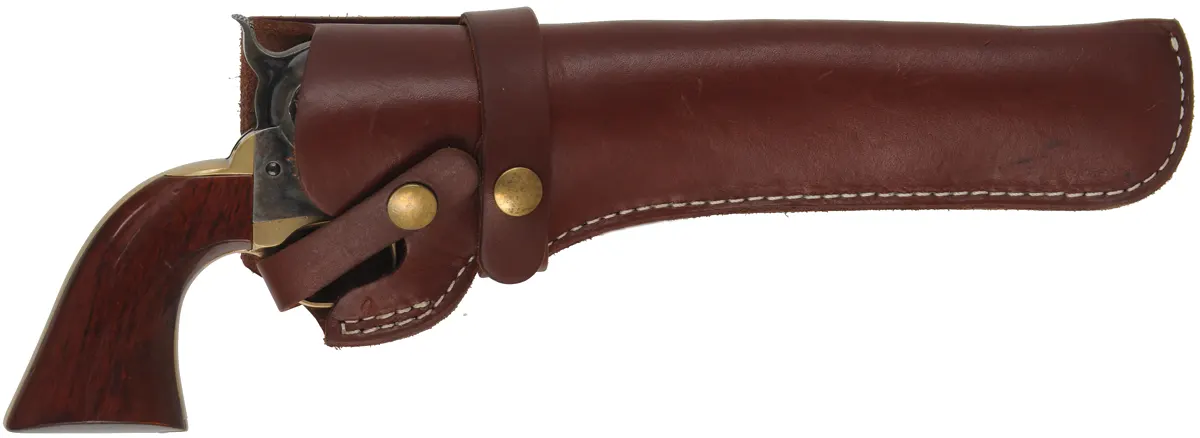 Colt 1851 Navy Revolver,
.36 caliber, 7-1/2" barrel,
percussion, blued, walnut, 
leather holster, extra cylinder,
used, factory box, by A. Uberti