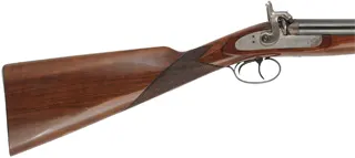 Navy Arms Double Shotgun,
12 gauge, 28" barrels,
percussion, checkered walnut, blued steel,
used, manufactured by Pietta