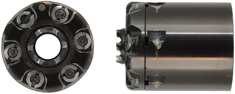 R&D Conversion Cylinder,
.32 Smith & Wesson Short, five shot,
for 1849 Colt Pocket Model Revolvers by A. Uberti