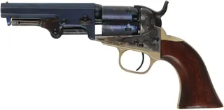 1849 Colt Pocket Model Revolver,
.31 caliber, 4" barrel,
percussion, charcoal blue, walnut,
used by A. Uberti