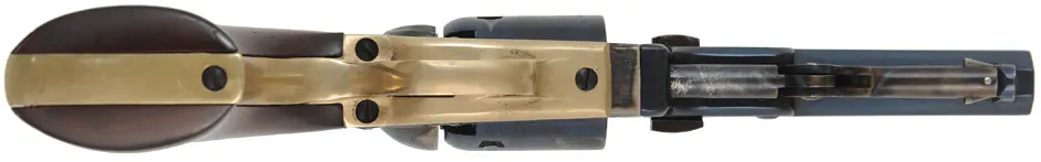1849 Colt Pocket Model Revolver,
.31 caliber, 4" barrel,
percussion, charcoal blue, walnut,
used by A. Uberti