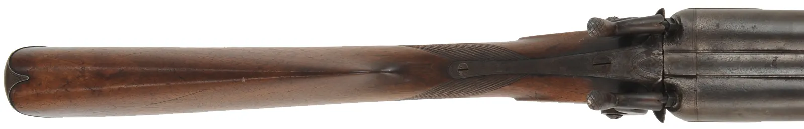Antique English Double Shotgun,
11 gauge, 34" barrels,
percussion, walnut, iron trim, 
locks marked Edward Middleton