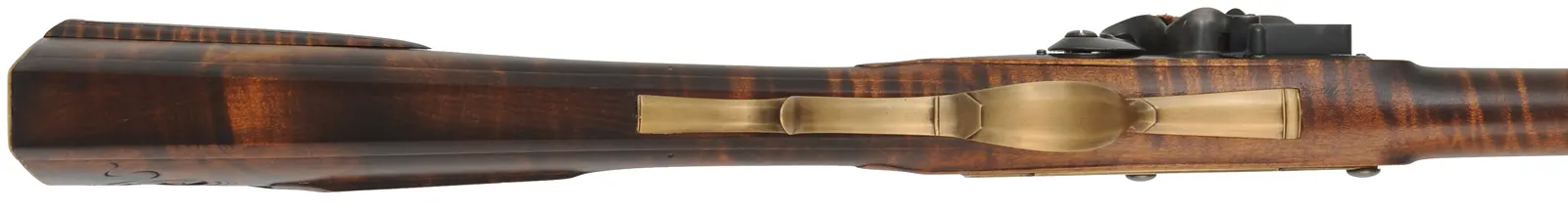 Virginia Valley Longrifle,
.54 caliber,  39-3/4" swamped barrel, 
round faced flintlock, curly maple, brass,
new, unfired 