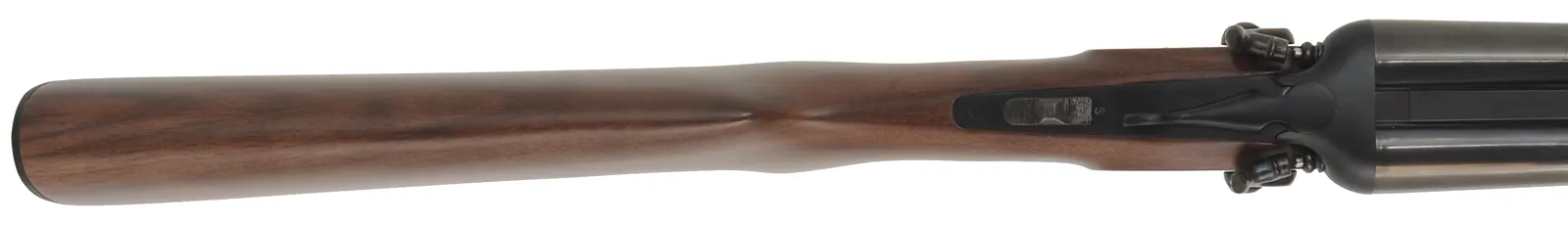 1878 Coach Gun,
12 gauge 3" chambers, 20" barrels,
checkered walnut, iron trim,
as-new, with box, by Pietta