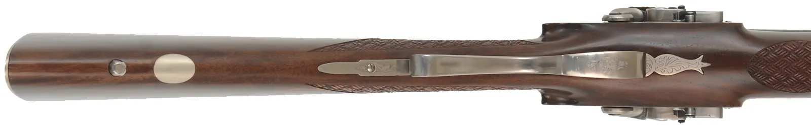 Classic Deluxe Double Barrel Flint Shotgun,
20 gauge, 28" barrels,
flintlock, checkered walnut, iron,
new, in case, by Davide Pedersoli