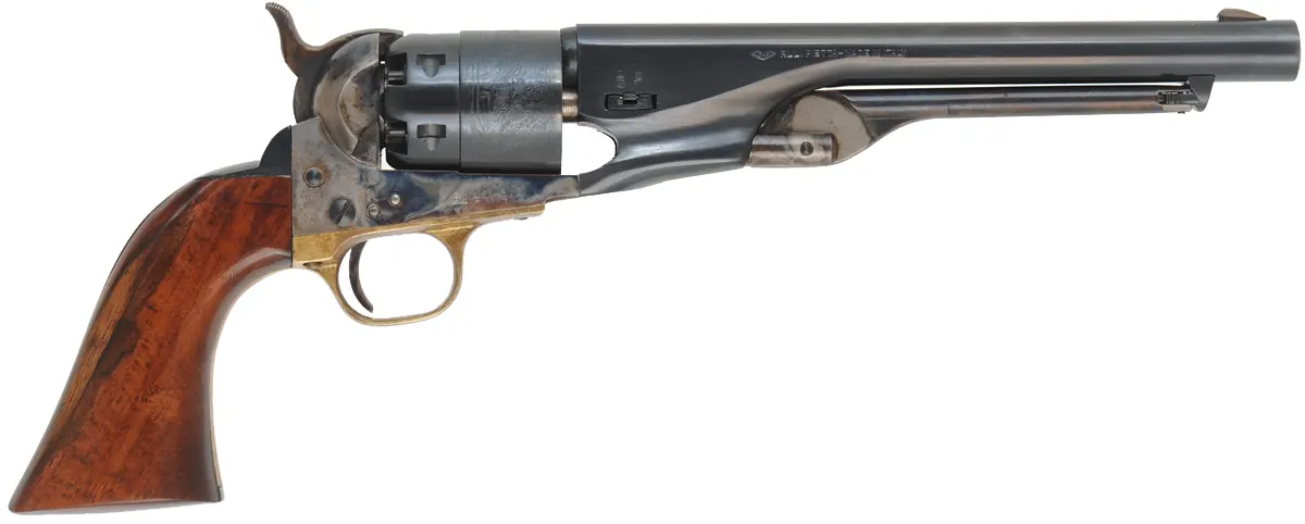 1860 Colt Army Revolver,
.44 caliber, 8" barrel, 
percussion, four screw frame, walnut grips,
used, by Pietta