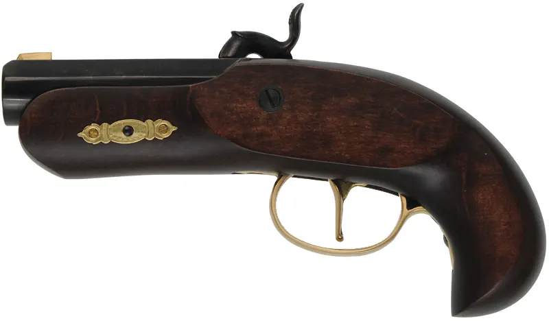 Philadelphia Derringer Pistol,
.45 caliber, 2-1/2" barrel, 
percussion, beech, brass trim,
new in box, by Traditions