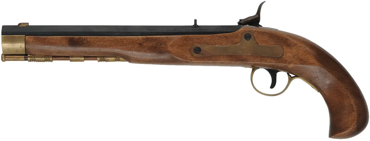 Kentucky Pistol, 
.45 caliber, 10" barrel, 
percussion, beech, brass, 
used, for Ultra-Hi by Miroku, Korea