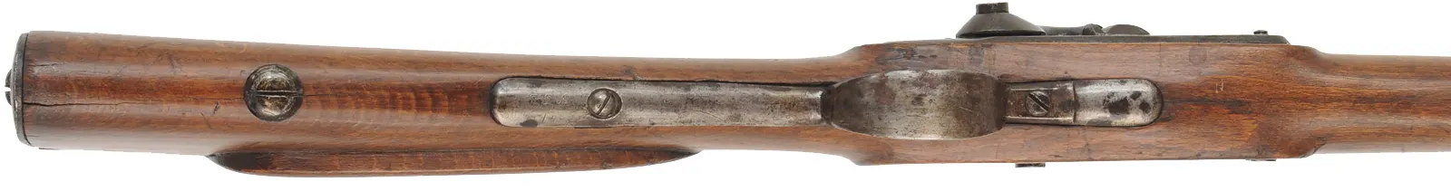 Austrian Model 1842 Rifle,
.71 caliber, 33-1/4" barrel,
percussion conversion, beech, iron, 
missing rear sight and sideplate, antique