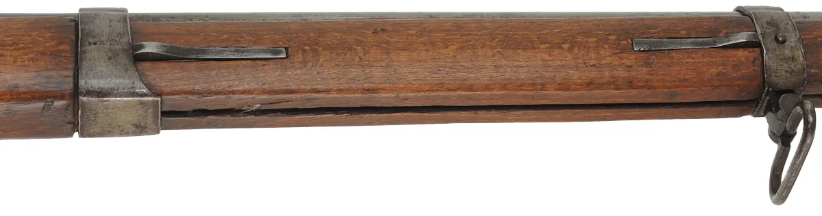 Austrian Model 1842 Rifle,
.71 caliber, 33-1/4" barrel,
percussion conversion, beech, iron, 
missing rear sight and sideplate, antique