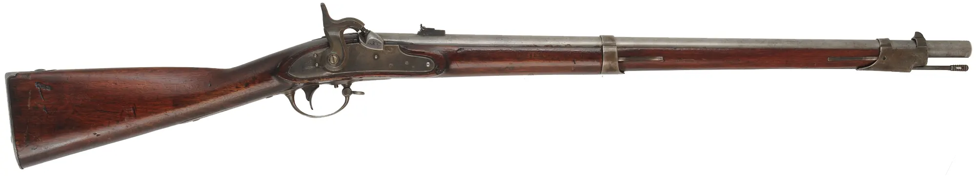 U. S. Model 1816 Musketoon Conversion,
.69 caliber, 29-1/9" barrel with bright bore,
percussion conversion, walnut, iron,
antique, lock dated 1839, by Springfield