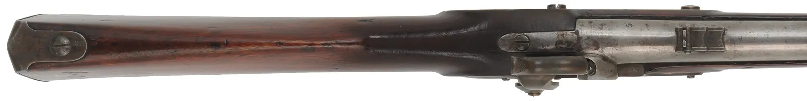 U. S. Model 1816 Musketoon Conversion,
.69 caliber, 29-1/9" barrel with bright bore,
percussion conversion, walnut, iron,
antique, lock dated 1839, by Springfield