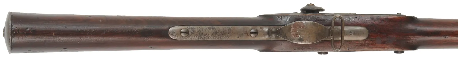 U. S. Model 1816 Musketoon Conversion,
.69 caliber, 29-1/9" barrel with bright bore,
percussion conversion, walnut, iron,
antique, lock dated 1839, by Springfield