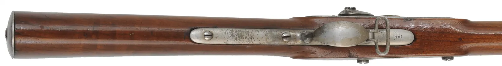 U. S. Model 1816 Musket,
.69 caliber, 42" barrel,
percussion conversion, repaired walnut, nickel plated, 
antique, dated 1826, by Springfield