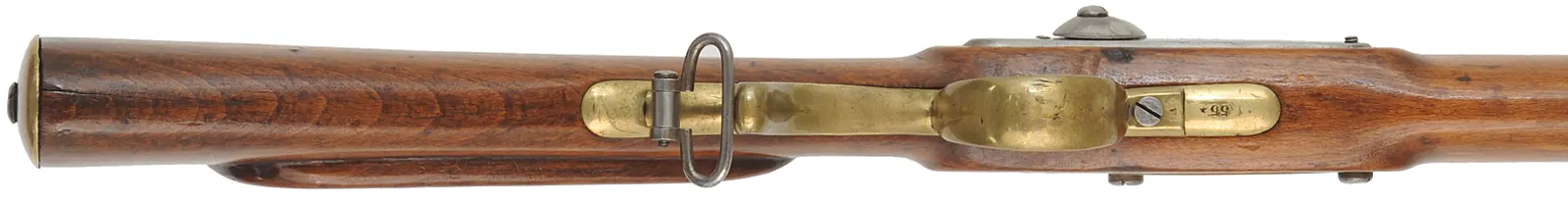 Austrian Model 1849 Long Rifle,
.71 caliber, 32-1/2" barrel,
percussion "lump of iron" conversion,
beech, brass, antique