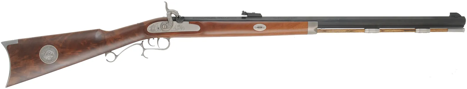 Thompson Center Hawken Cougar Rifle,
.50 caliber, 28" barrel,
percussion, fancy walnut stock, stainless steel trim,
used, by Thompson Center Arms