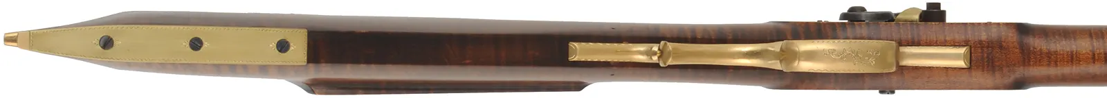 J. Vincent Ohio Rifle, 
.40 caliber, 34" Colerain barrel, 
Goulcher percussion, curly maple, engraved brass,
new, by M. Compton