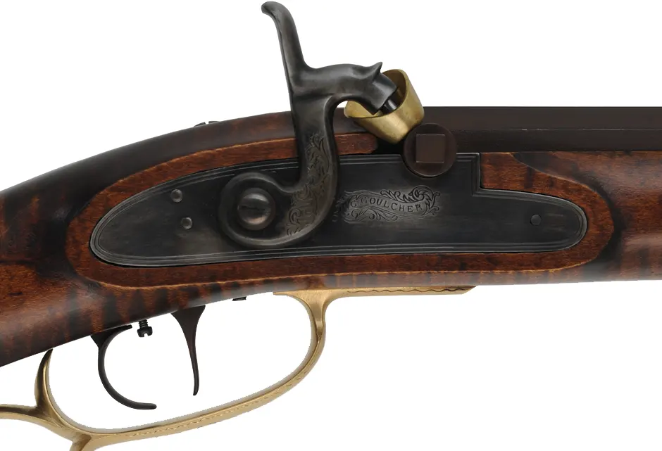 J. Vincent Ohio Rifle, 
.40 caliber, 34" Colerain barrel, 
Goulcher percussion, curly maple, engraved brass,
new, by M. Compton