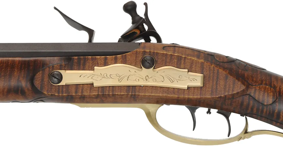 J.P. Beck Longrifle,
.40 caliber, 30-1/2" W.E. Rayl octagon-to-round barrel,
Chambers' small Siler flintlock, curly maple, brass,
new, unfired, by M. Compton